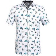 SSLR Mens Shirts Casual Printed Short Sleeve Button Up Shirts for Men