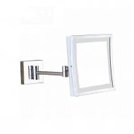 LAXF-Mirrors Double-Sided Swivel Wall Mount Foldable Makeup Mirror with LED Light and 3X Magnification for Hotel Bathroom, Vanity/Beauty/Princess Mirror