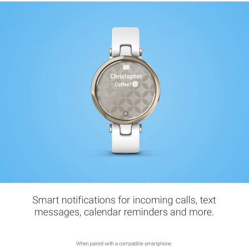 가민 [아마존베스트]Garmin Lily, Small GPS Smartwatch with Touchscreen and Patterned Lens, Light Gold and White