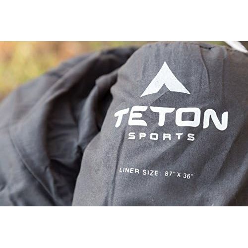  TETON Sports Sleeping Bag Liner; A Clean Sheet Set Anywhere You Go; Perfect for Travel, Camping, and Anytime You’re Away from Home Overnight; Machine Washable; Travel Sheet Set for
