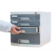 LHQ Desktop File Cabinet Lockable Data Drawer 4 Layers Filing Cabinets Plastic Office Storage Box Flat File Cabinets