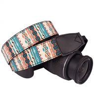 Wolven Pattern Canvas Camera Neck Shoulder Strap Belt Compatible with All DSLR/SLR/Men/Women etc, Yellow Pattern