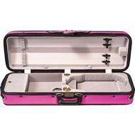 Bobelock 1003 Puffy Featherlite suspension 4/4 Violin case, Pink exterior with Gray interior
