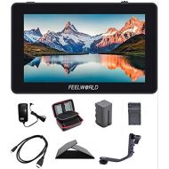 FEELWORLD F6 Plus 5.5 Inch 3D Touch Screen IPS FHD1920x1080 Support 4K HDMI Field Monitor On DSLR Camera DC and Type-C Input with Tilt Arm and 12V Adapter (with Battery and Charger