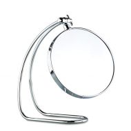 HUMAKEUP Double-Sided Vanity Mirror with 3/5/7/10X Magnifying Glass 6/8in Metal Chrome 360° Rotating Mirror Desktop Shaving Mirror Silver (Design : 5X, Size : 6 inch)