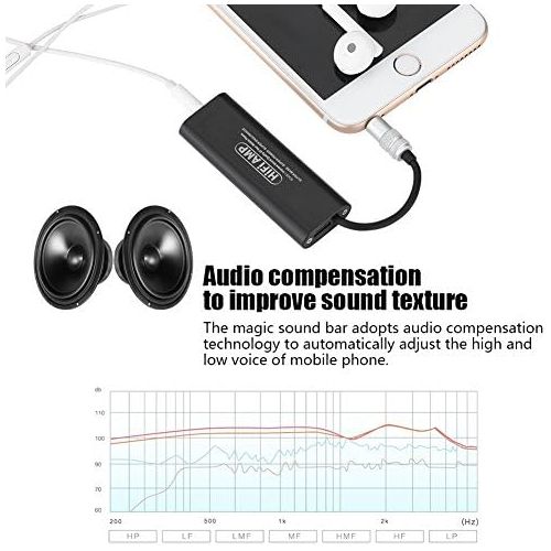  [아마존베스트]Eboxer Black HiFi Portable 3.5mm Stereo Headphone Audio Amplifier Stereo Amplifier AMP for Mobile Phone (Black)