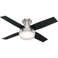 [아마존베스트]Hunter Fan Company 59243 Hunter Dempsey Indoor Low Profile Ceiling Fan with LED Light and Remote Control, 44, Brushed Nickel