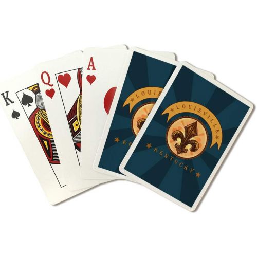  Lantern Press Louisville, Kentucky, Fleur de Lis, Contour (Playing Card Deck, 52 Card Poker Size with Jokers)