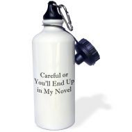 3dRose wb_218483_1 Careful Of Youll End Up In My Novel Sports Water Bottle, 21Oz, Multicolored