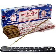인센스스틱 TRUMIRI Incense Stick Holder Bundle with Satya Sai Baba Nagchampa 100g Incense Sticks - Pack of 1 (Approx 100 Sticks)
