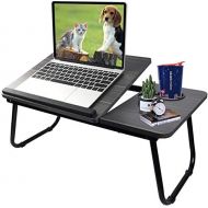 [아마존베스트]Laptop Desk for Bed,Asltoy Laptop Bed Tray Table,Foldable Lap Desk Stand Notebook Desk Adjustable Laptop Table for Bed Portable Notebook Bed Tray Lap Tablet with Cup Holder (Black)