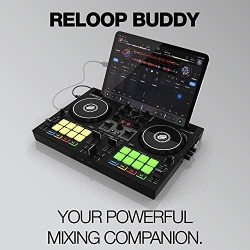  [아마존베스트]Reloop Buddy Compact 2-Channel DJ Controller for Algoriddim DJay on iOS, PadOS, Android, Mac and PC with RGB Performance Pads, FX Paddle and Neural Mix Control