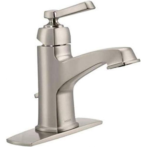  Moen 6200SRN Boardwalk Spot resist brushed nickel one-handle bathroom faucet