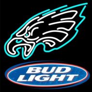 DESUNG Desung New 20x16 Philadelphia Sports Team Eagle Bud-Light Neon Sign (Multiple Sizes Available) Man Cave Sports Bar Pub Beer Glass Neon Lamp Light CX117