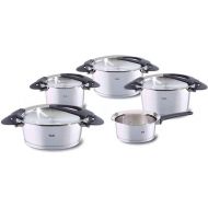 Fissler Intensa Stainless Steel Cookware-Set, 9-piece, pots with metal lid (3 stock pots, 1 casserole, 1 saucepan ) - induction