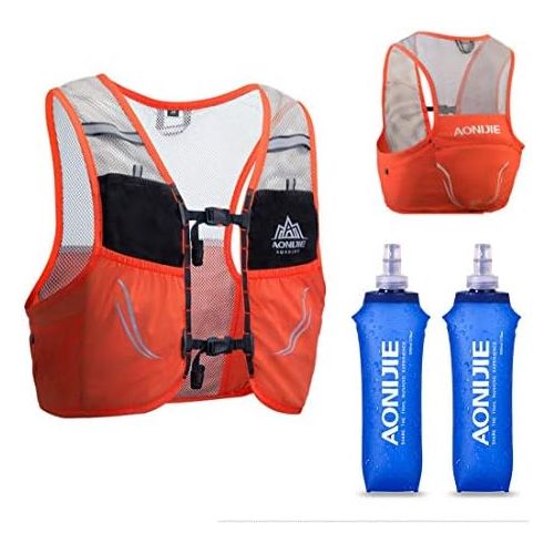 AONIJIE Lovtour Hydration Race Vest,2.5L Running Vest Lightweight Pack with 2 Soft Water Bottles Bladder for Marathoner Running Race Cycling Hiking Camping Biking
