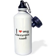 3dRose wb_202783_1 I I love my awesome aunt Sports Water Bottle, 21 oz, Multicolored