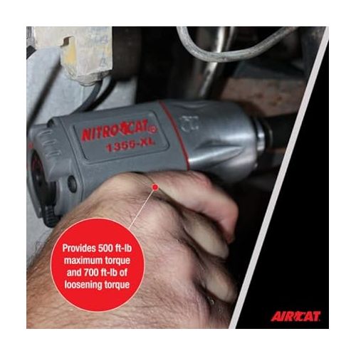  AirCat Pneumatic Tools 1355-XL: Nitrocat Composite Impact Wrench 700 ft-lbs - 3/8-Inch