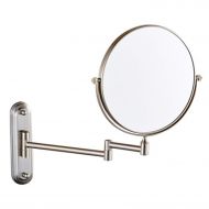 WUDHAO Mirrors with Lights Wall Mounted 10 Times Magnification Sleek Minimalist Bathroom 6 Inch / 8 Inch Beauty Makeup Folding Mirror Makeup Vanity Mirror (Color : Nickel Brushed,