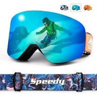 XGEAR Frameless Snow Goggles - Magnetic Interchangeable Lenses, 100% UV Protection, OTG Ski Goggles for Men and Women