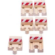 Bigjigs Rail Wooden Buffers (Pack of 6) - Other Major Wood Rail Brands are Compatible