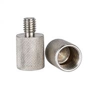 Neewer Nickel Brass Durable Solid 2 Pieces 3/8-inch Male to 5/8-inch Female Screw Thread Adapter for Microphone Mounts and Stands (Silver)