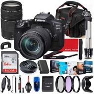 Canon Intl. Canon EOS 90D DSLR Camera with 18-135mm USM & 75-300mm III Lens Bundle + Premium Accessory Bundle Including 64GB Memory, Filters, Photo/Video Software Package, Shoulder Bag & More