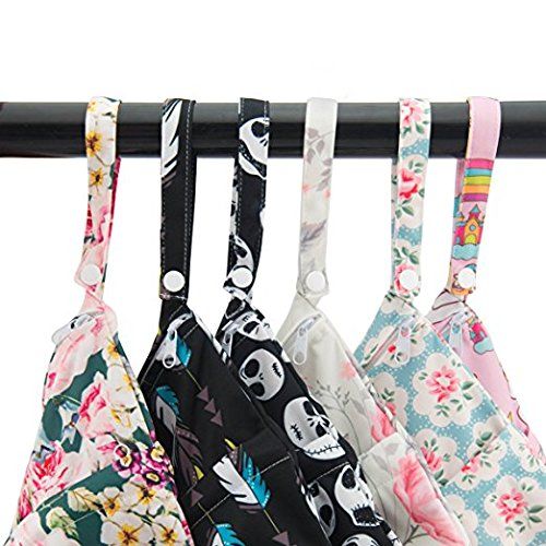  ALVABABY 2pcs Cloth Diaper Wet Dry Bags Waterproof Reusable with Two Zippered Pockets Travel Beach Pool Daycare Soiled Baby Items Yoga Gym Bag for Swimsuits or Wet Clothes L0910