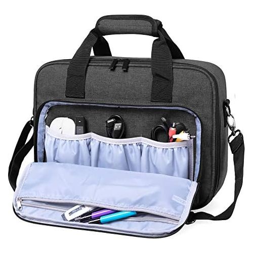  Luxja Projector Case, Projector Bag with Accessories Storage Pockets (Compatible with Most Major Projectors), Medium(13.75 x 10.5 x 4.5 Inches), Black