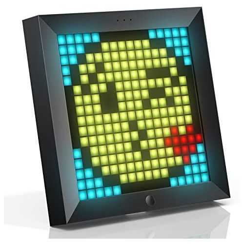  [아마존베스트]Divoom Pixoo Pixel Art Digital Frame, Programmable 16 x 16 RGB LED Panel, Smart Clock with Social Media Notification, 7.18 Inch Home Decor Calendar Clock for iOS & Android (Black)