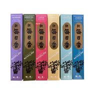 인센스스틱 nippon kodo Morning Star Incense Set of 6 (Lotus, Vanilla, Lavender, Jasmine, Green Tea and Gardenia), 50 Sticks in Each Scent