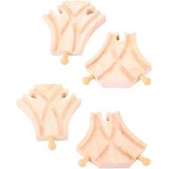 Bigjigs Rail Curved Turnouts (Pack of 4) - Other Major Wooden Rail Brands are Compatible