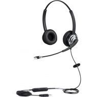 MKJ USB Telephone Headset with Microphone Computer PC Headset Dual Ear for Skype Chat, Online Learing, Conference Calls, Voice Chat, Softphones Call, Gaming etc