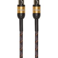 Roland Black Instrument Cable, Angled/Straight 1/4-Inch Jack, Gold series, 15 feet (RMIDI-G15)