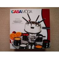 Casamoda Rotating Lazy Susan Stainless Steel Fondue Set with 6 Color-Coded Forks