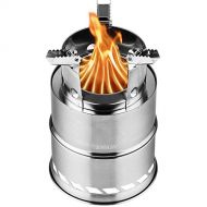 CANWAY Camping Stove, Wood Stove/Backpacking Stove,Portable Stainless Steel Wood Burning Stove with Nylon Carry Bag for Outdoor Backpacking Hiking Traveling Picnic BBQ