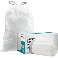 Plasticplace Custom Fit Trash Bags, Compatible with simplehuman Code Y (100 Count) White Drawstring Garbage Liners 30.4 Gallon/ 115 Liter, 28.5