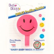 Baby Buddy Smiley Pacifier Holder Pink - Case of 24