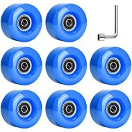 TOBWOLF 8 Pack 58mm x 32mm, 82A Outdoor/Indoor Quad Roller Skate Wheels with ABEC-9 Bearings, Durable Wear-Resistant PU Wheels Replacements Double-Row Roller Skating Accessories