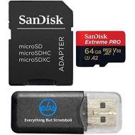 SanDisk 64GB Micro SDXC Memory Card Extreme Pro Works with GoPro Hero 8 Black, Max 360 Action Cam U3 V30 4K A2 Class 10 (SDSQXCY-064G-GN6MA) Bundle with 1 Everything But Stromboli
