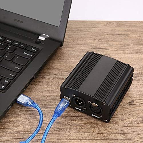  [아마존베스트]CamKpell 48 V USB Phantom Power USB 2.0 Cable Dual Plug Microphone Cable for Microphone Condenser Recording Devices Black