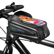 WATERFLY Bike Front Frame Bag: Bike Top Tube Phone Mount Bag Road MTB Cycling Waterproof Phone Holder Storage Pouch Mountain Biking Bicycle Handlebar Pouch Bikepacking