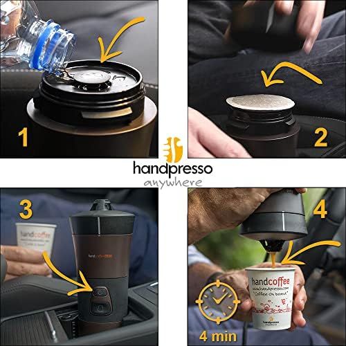  [아마존베스트]Handpresso - New Handcoffee Car 12 V 21000 Coffee Machine for the Car, Portable Coffee Machine with Senseo Compatible Pads, Travel, Car and Camping Coffee Machine (12 Volt + Cigar