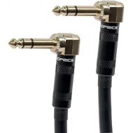 Monoprice Premier Series 1/4 Inch (TRS) Right Angle Male to Male Right Angle 16AWG Cable Cord - 15 Feet- Black (Gold Plated)