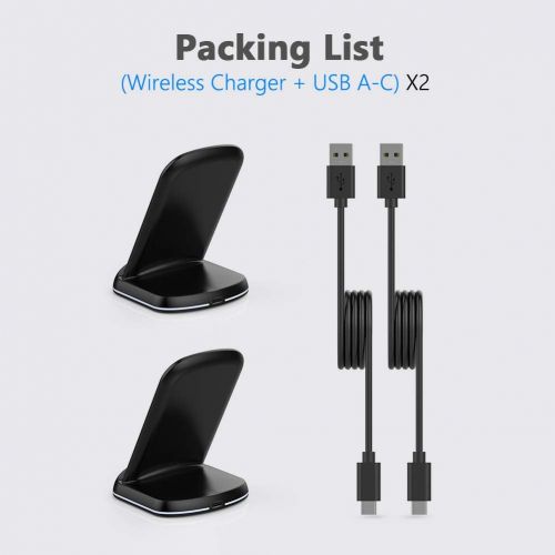  [아마존베스트]Yootech Wireless Charger,[2 Pack] 10W Max Qi-Certified Wireless Charging Stand, Compatible with iPhone 12/12 Pro/SE 2020/11 Pro Max/X/8,Galaxy S20/Note 10/S10 Plus(No AC Adapter)