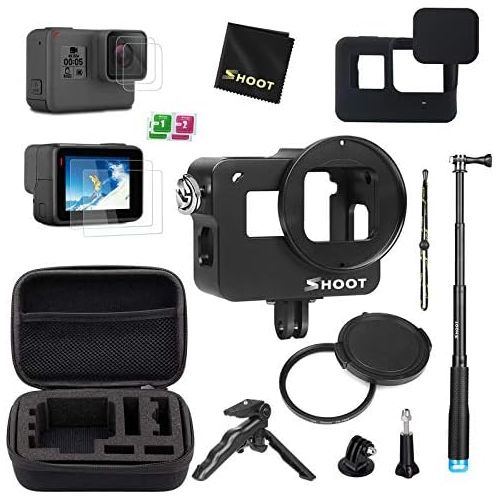  D&F Travel Accessories Kit for GoPro HERO 7 Black/HERO 6/HERO 5/Hero (2018) with Metal Protective Housing,Carrying Case,19 Selfie Stick,Mini Tripod and More