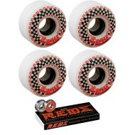 56mm Krooked Skateboards Zip Zinger Wheels with Bones Bearings - 8mm Bones REDS Precision Skate Rated Bearings - Bundle of 2 items