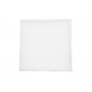 CAC China BAP-5 Bamboo 5-Inch Super White Porcelain Square Plate with Bamboo Rim, Box of 36