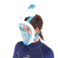 TTHU Snorkeling Mask - Blue Full Dry Folding Diving Mask with Detachable Ear Plugs for Diving, Swimming Mask Goggles Set for Adults