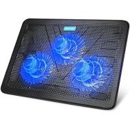 [아마존베스트]Laptop Cooling Pad, TeckNet Portable Slim Quiet USB Powered Laptop Notebook Cooler Cooling Pad Stand Chill Mat with 3 Blue LED Fans, Fits 12 -17 Inches